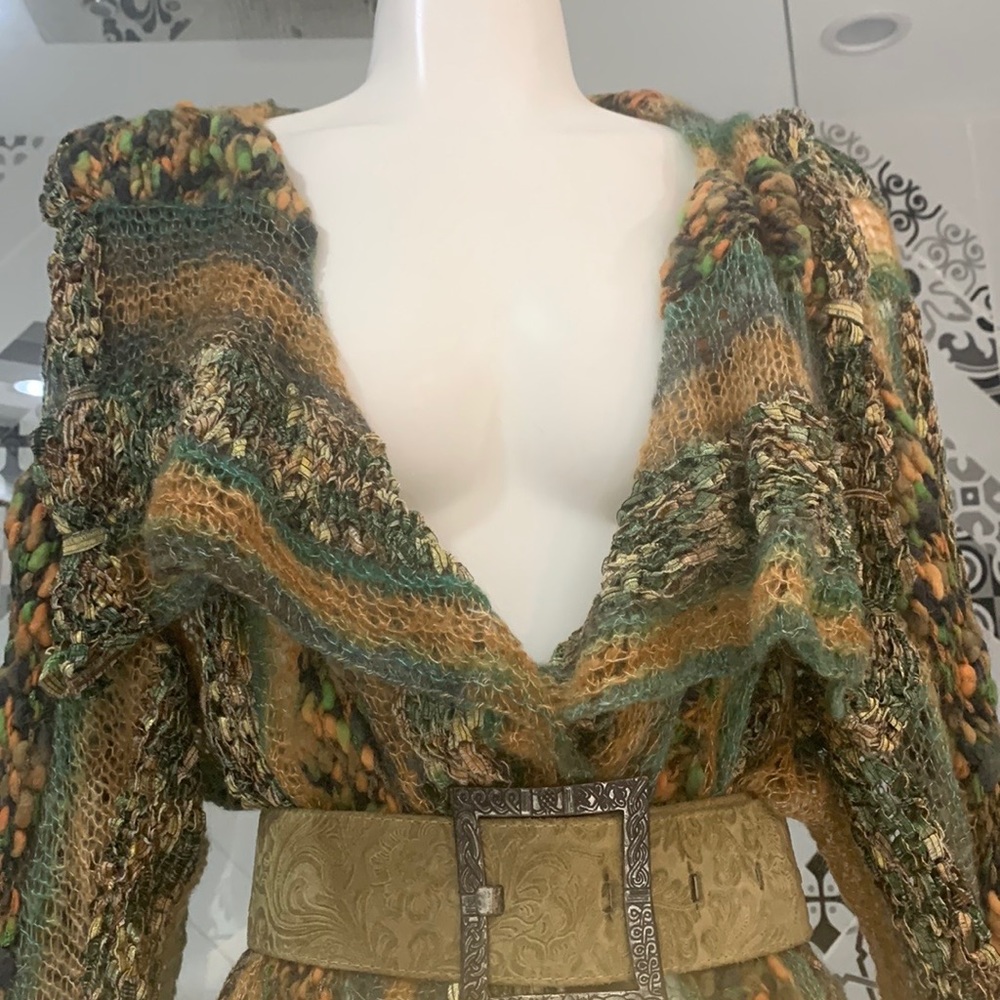 KNITTED BY ME🌺OOAK🌺Handmade Cardigan with Hat - Picture 6 of 17